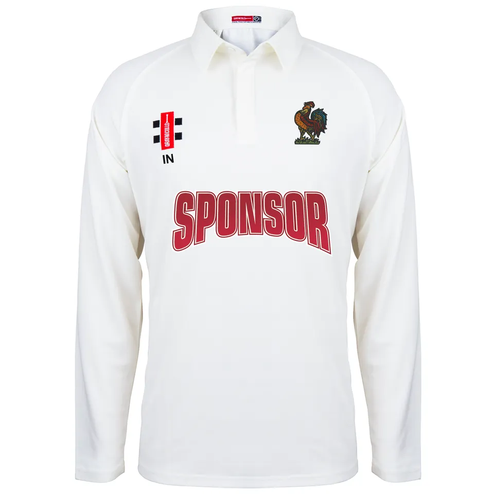 gray-nicolls-harrogate-cc-junior-matrix-v2-maglia-cricket-manica-lunga-avorio image 1