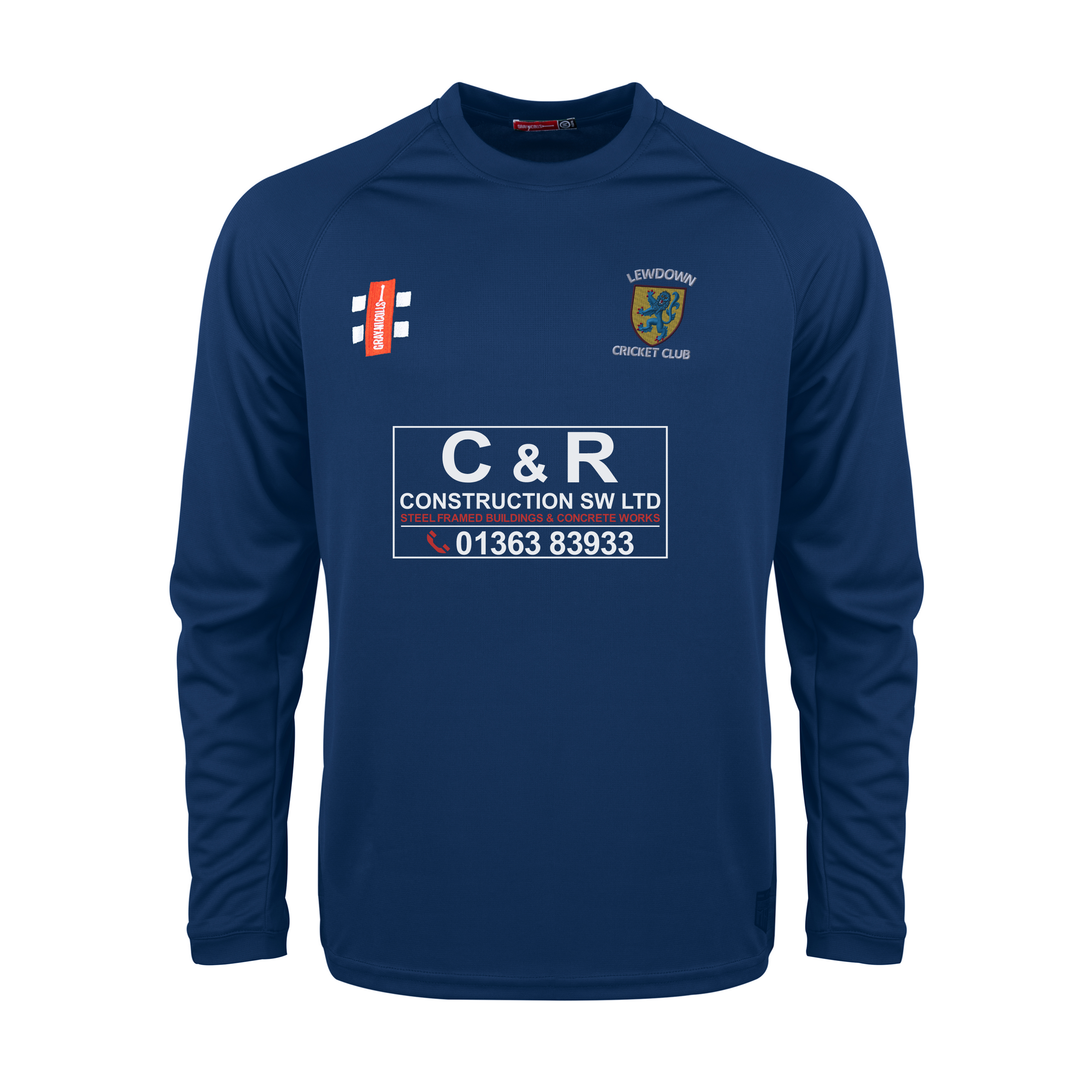 gray-nicolls-lewdown-cricket-club-matrix-v2-t-shirt-manica-lunga-senior-navy image 1