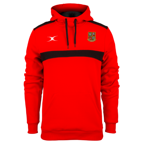 gilbert-rugby-new-tredegar-rfc-photon-hoodie-red-black-junior-felpa-rugby-bambin image 1