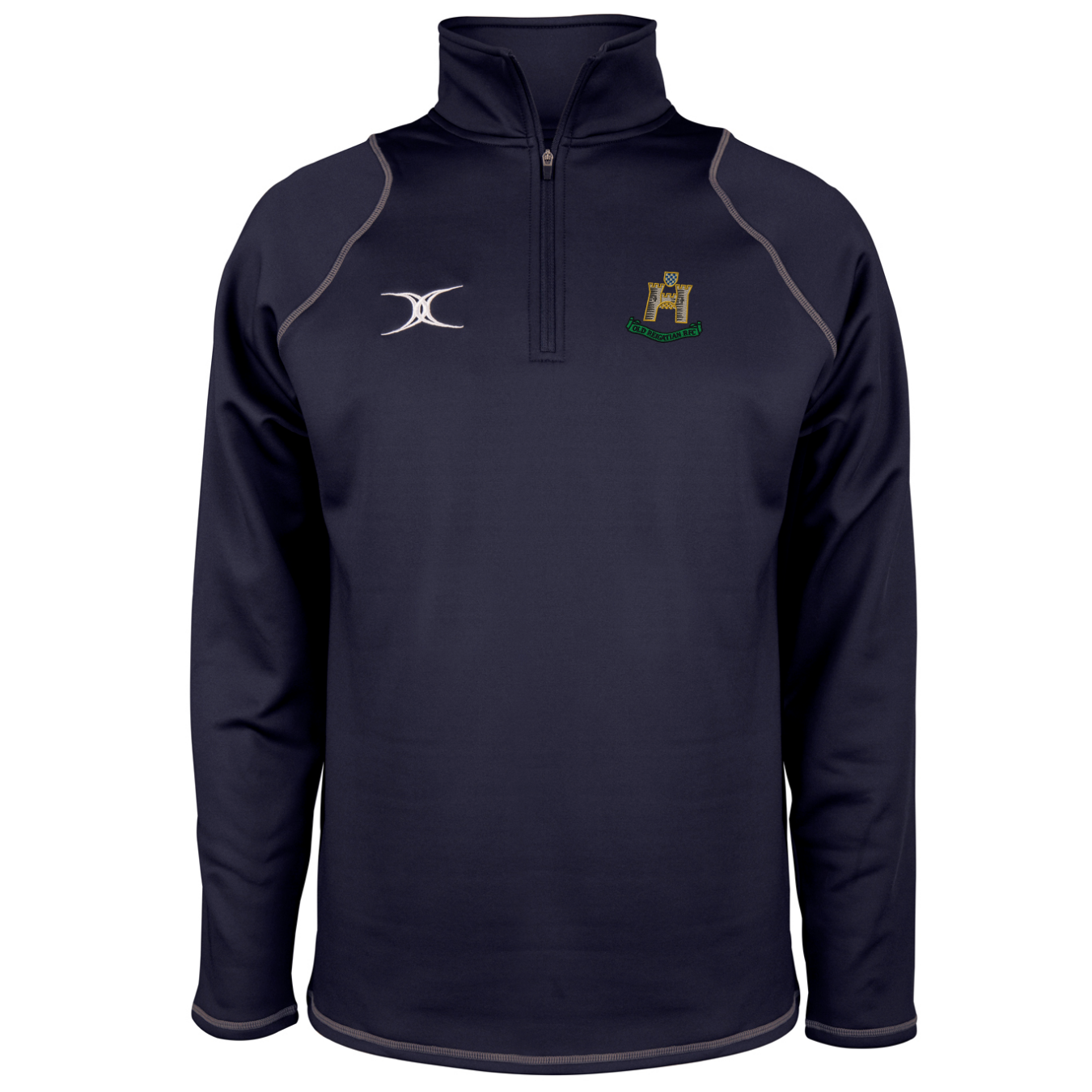 gilbert-rugby-old-reigatian-rfc-junior-quest-pile-1-4-zip-blu-navy image 1