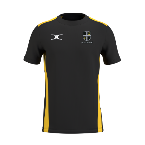 gilbert-rugby-atom-t-shirt-manica-corta-senior-portsmouth-rfc-nero-oro image 1