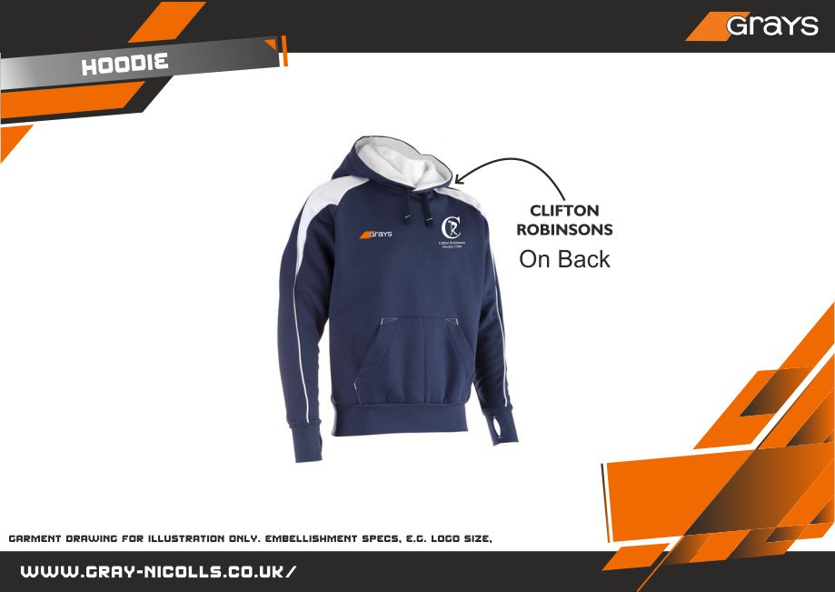 grays-crhc-hoodie-adulto-navy-white-felpa-con-cappuccio image 2