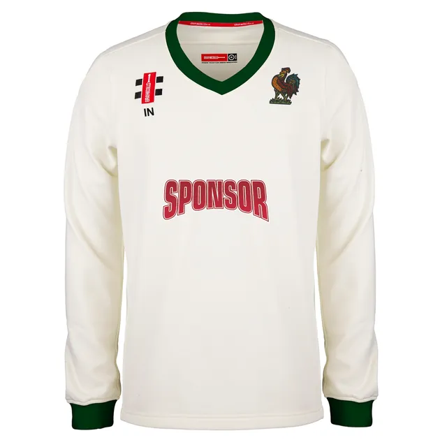 gray-nicolls-harrogate-cc-maglione-match-pro-performance-senior-avorio-verde image 1