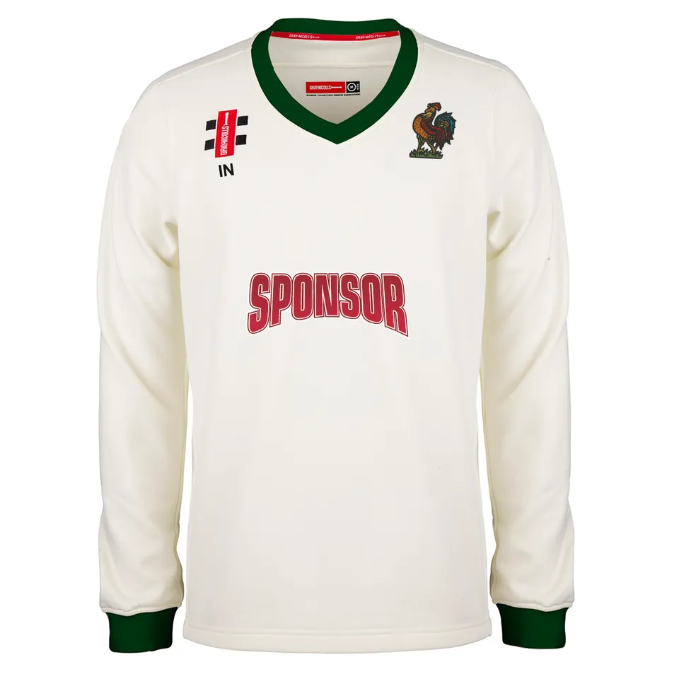 gray-nicolls-harrogate-cc-maglione-match-pro-performance-senior-avorio-verde image 1