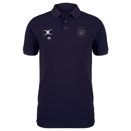 gilbert-rugby-dunfermline-rfc-quest-polo-uomo-adulto-blu-navy-polo-rugby-cotone- image 1