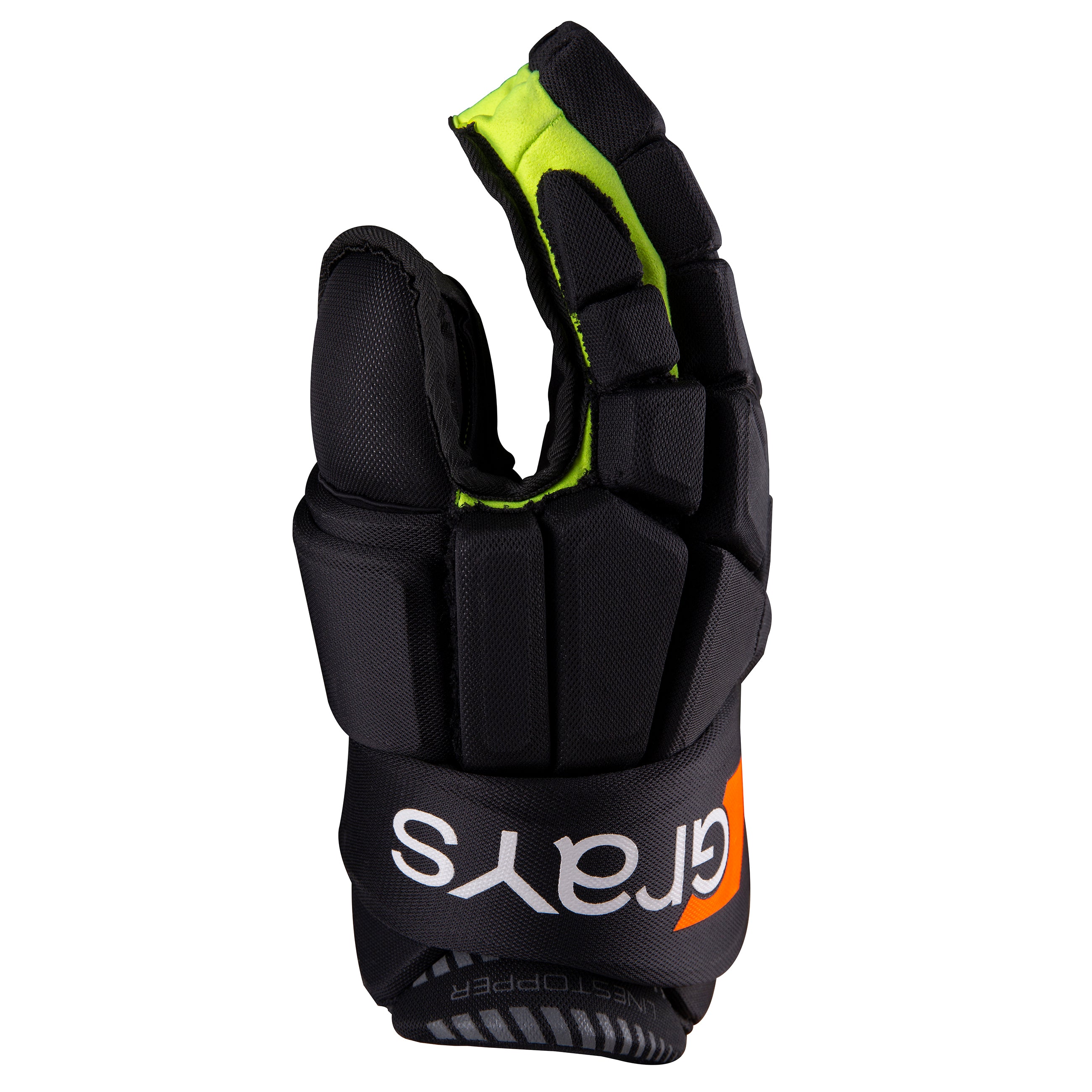 grays-linestopper-guanti-hockey-difesa-corti-nero-giallo-fluo image 2