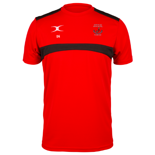 gilbert-rugby-whitley-bay-rockcliff-rfc-photon-t-shirt-senior-rosso-nero image 1