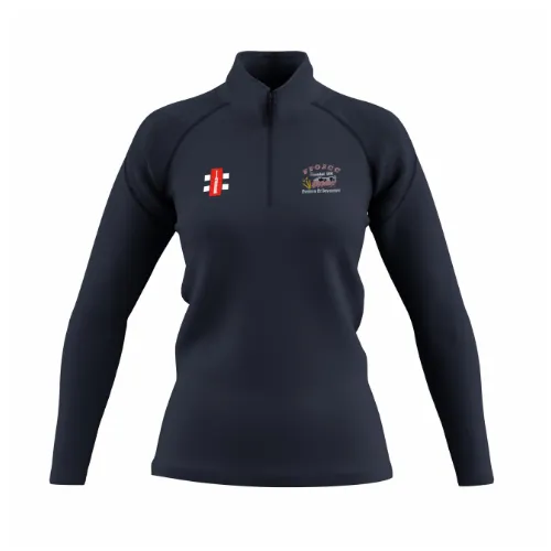 gray-nicolls-follies-farm-old-spots-cricket-club-donna-pile-1-4-zip-gts-blu-navy image 1