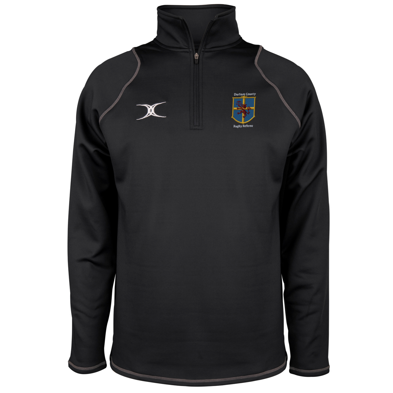 gilbert-rugby-durham-county-referee-quest-pile-uomo-1-4-zip-nero image 1