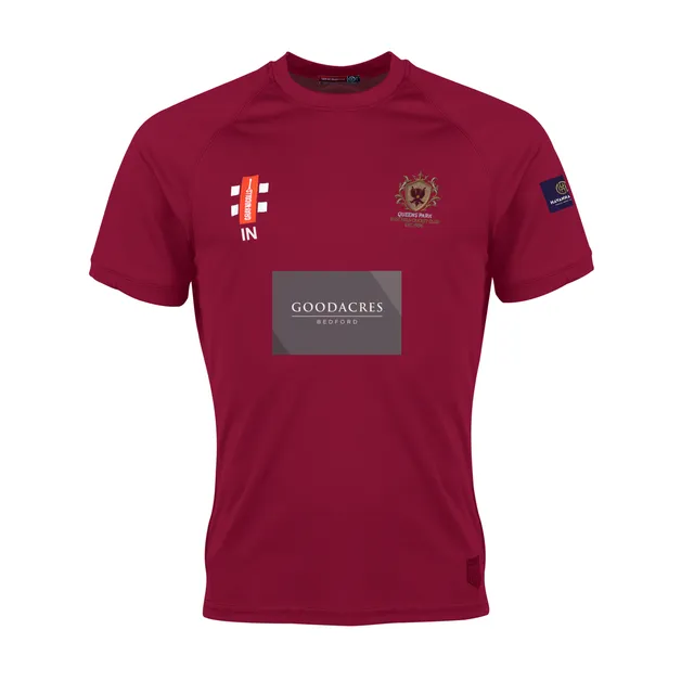 gray-nicolls-matrix-v2-t-shirt-manica-corta-junior-queens-park-westfield-maroon- image 1