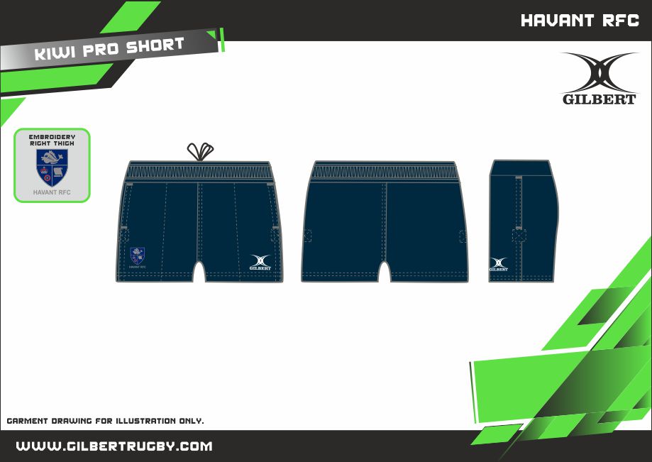 gilbert-rugby-havant-rfc-kiwi-pro-pantaloncini-bambino-blu-navy image 2