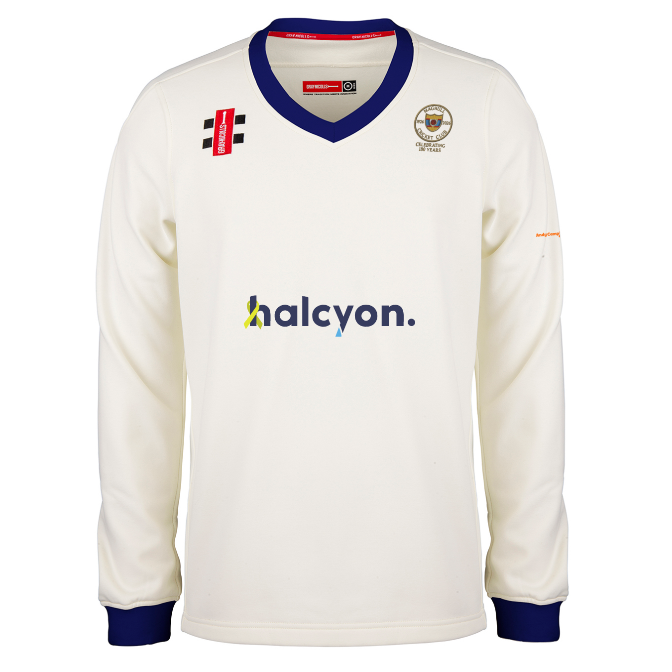 gray-nicolls-pro-performance-maglione-cricket-junior-avorio-blu-navy-maghull-cc- image 1