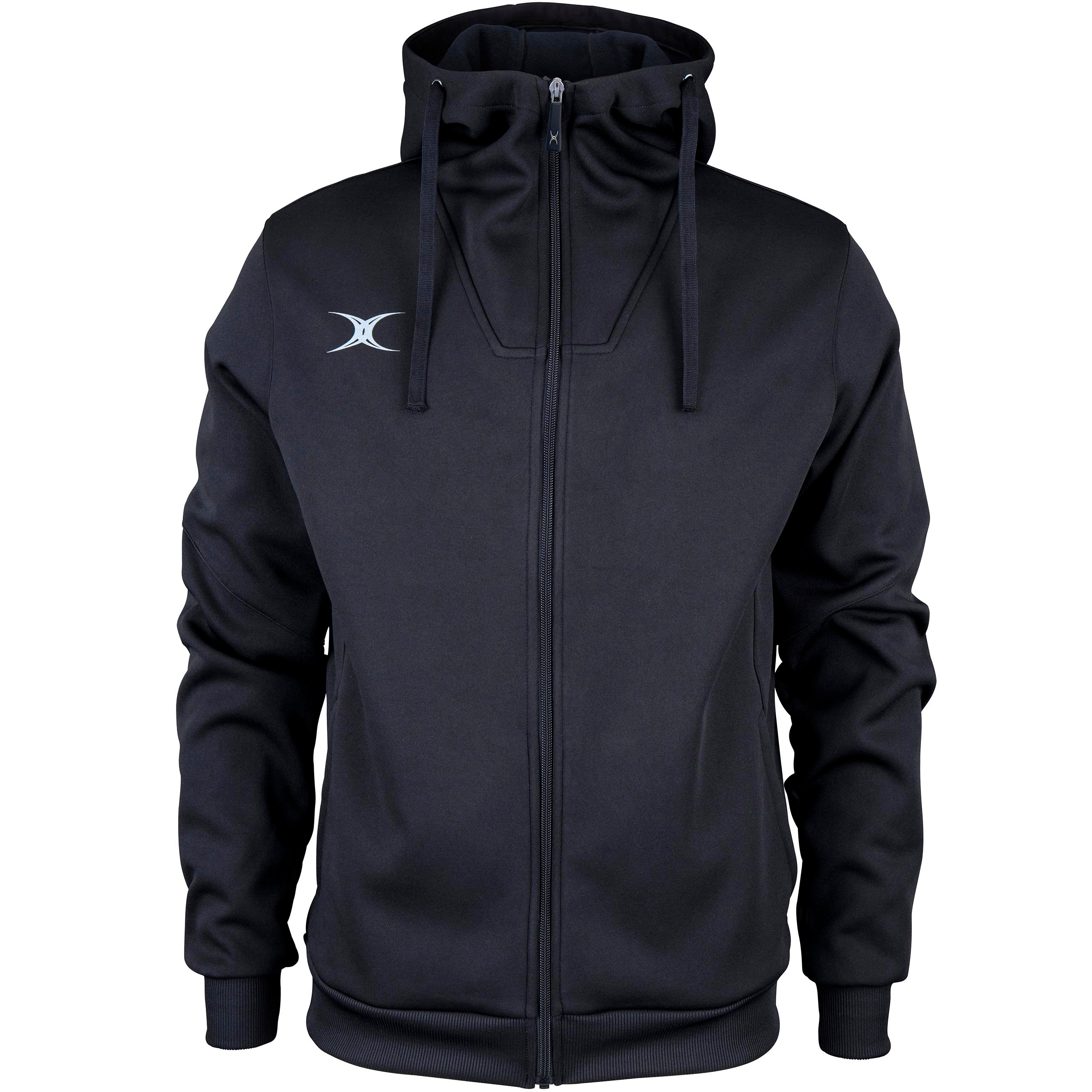 gilbert-rugby-pro-felpa-con-cappuccio-full-zip-uomo-nero-blu-navy image 1