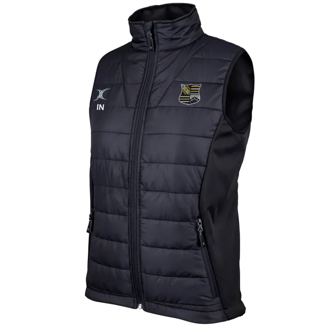 gilbert-rugby-oadby-wyggestonians-rfc-pro-bodywarmer-donna-nero image 1
