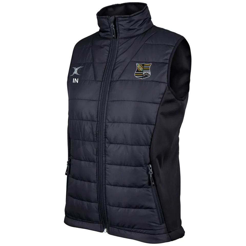 gilbert-rugby-oadby-wyggestonians-rfc-pro-bodywarmer-donna-nero image 1