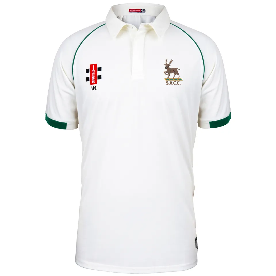 gray-nicolls-matrix-v2-maglia-cricket-manica-corta-senior-avorio-verde-southgate image 1