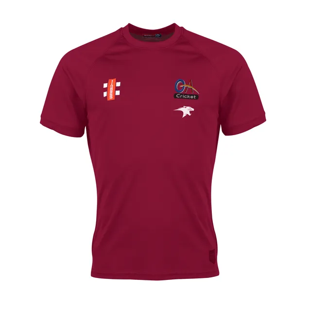 gray-nicolls-old-albanian-cc-matrix-v2-t-shirt-s-s-senior-maroon-panthers-coach image 1