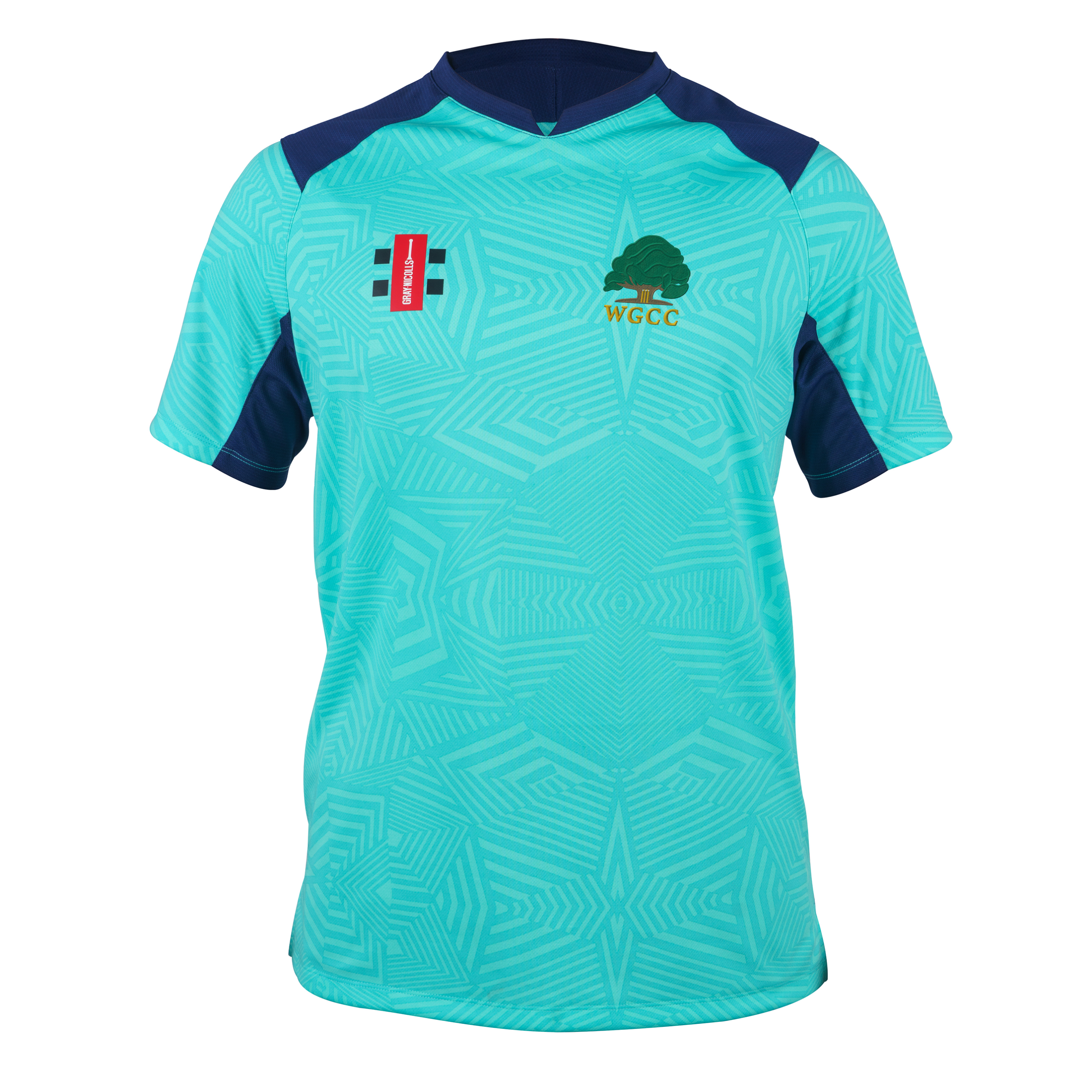 gray-nicolls-wisborough-green-cc-maglia-t20-manica-corta-pro-senior-aqua-navy image 1