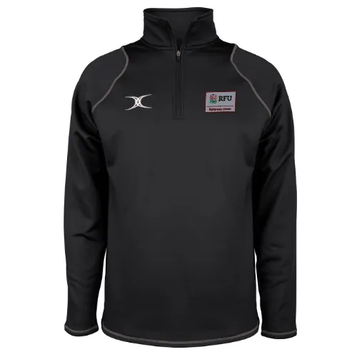 gilbert-rugby-rfu-referees-union-pile-quest-1-4-zip-uomo-nera image 1