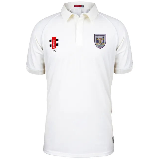 gray-nicolls-hull-zingari-cc-senior-matrix-v2-shirt-ivory-manica-corta-maglia-cr image 1