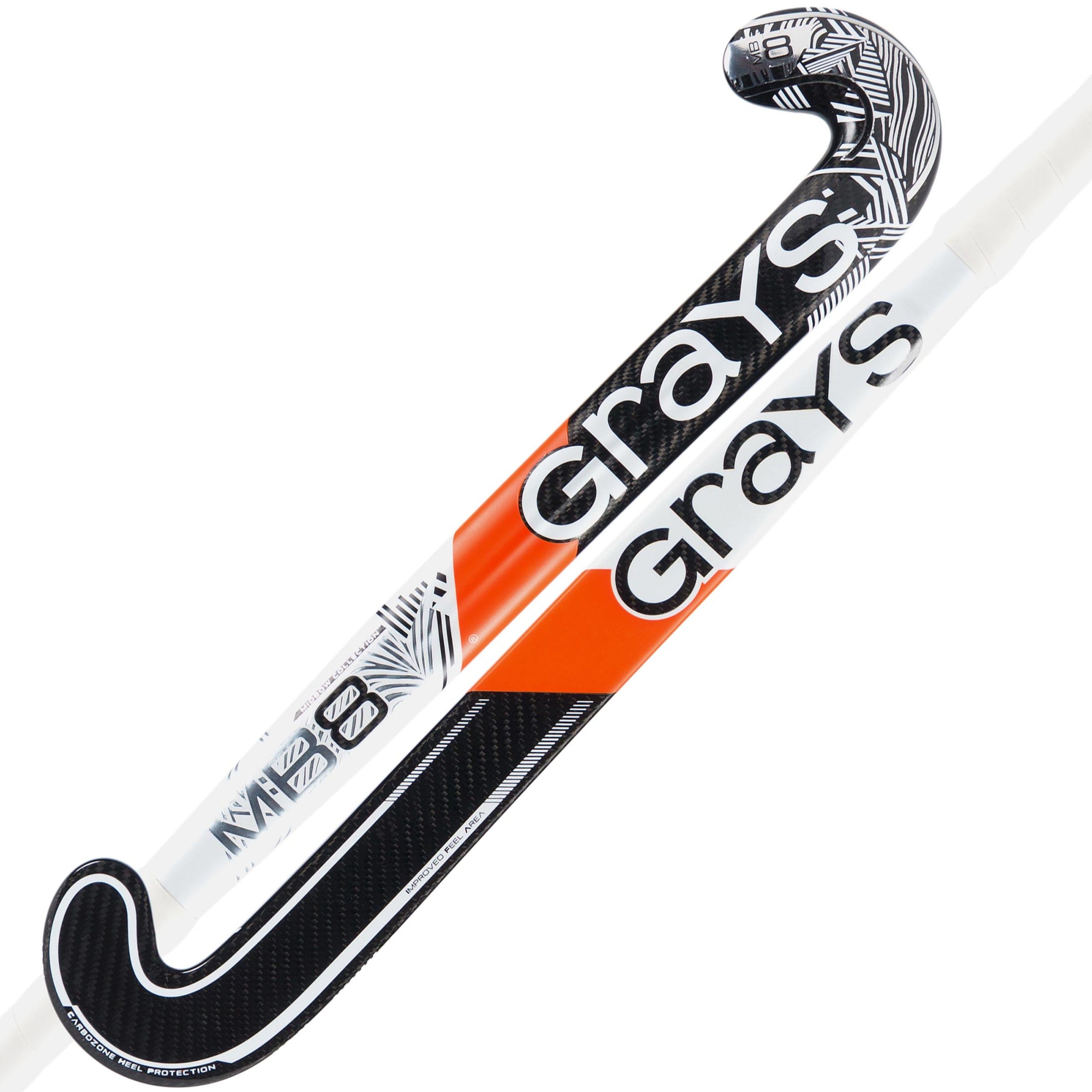 grays-mb-8-composite-mazza-hockey-midbow-micro-nero-bianco image 1