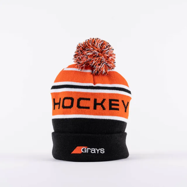 grays-bobble-hat-berretto-hockey-nero-arancione image 1