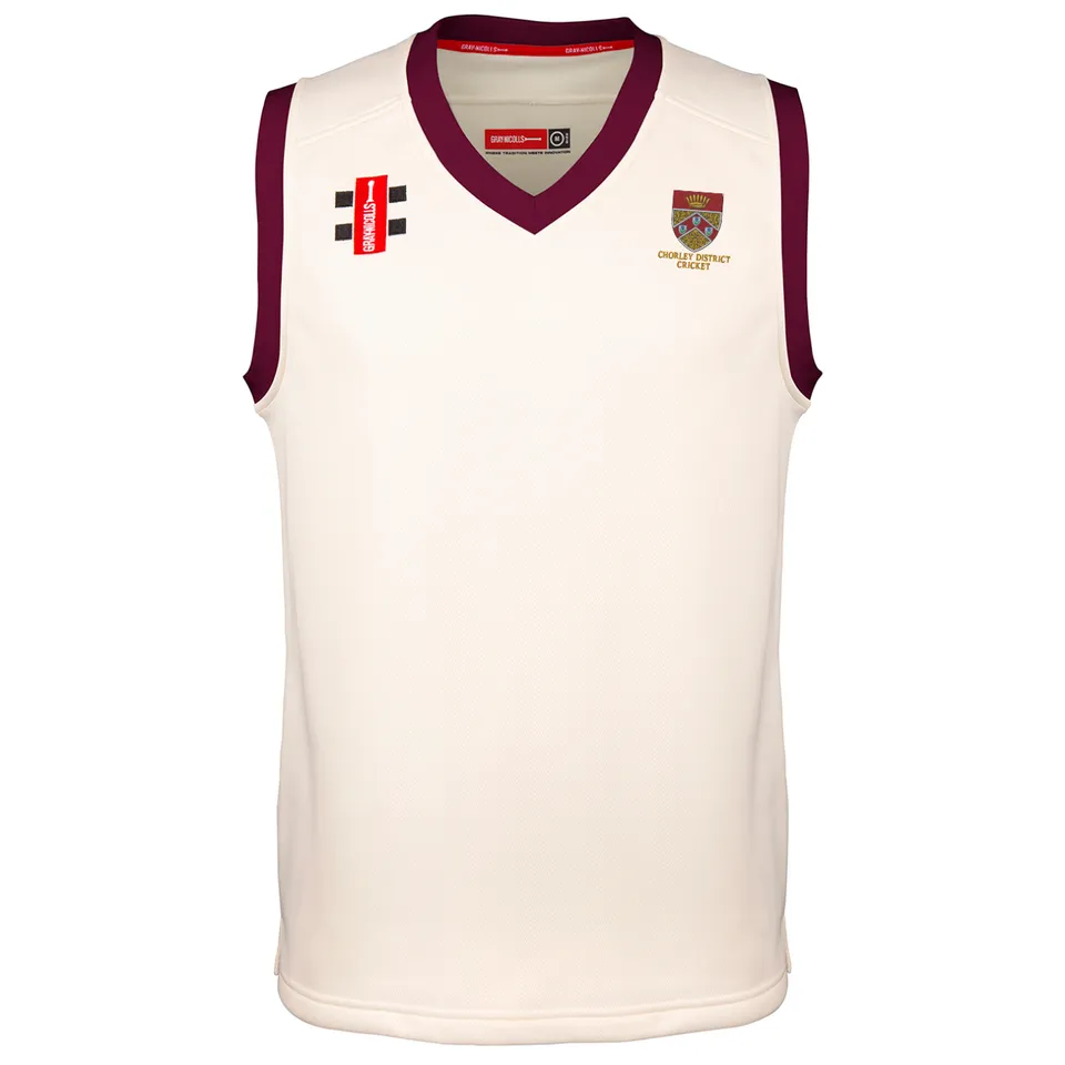 gray-nicolls-chorley-district-cc-pro-performance-gilet-match-junior-avorio-borde image 1