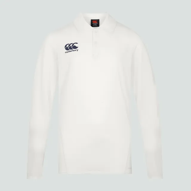 canterbury-mens-cricket-long-sleeved-polo-shirt-cream-polo-cricket-uomo-manica-l image 1