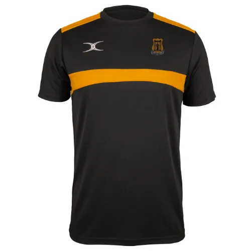 gilbert-rugby-photon-t-shirt-bambino-nero-oro-amesbury-rfc image 1