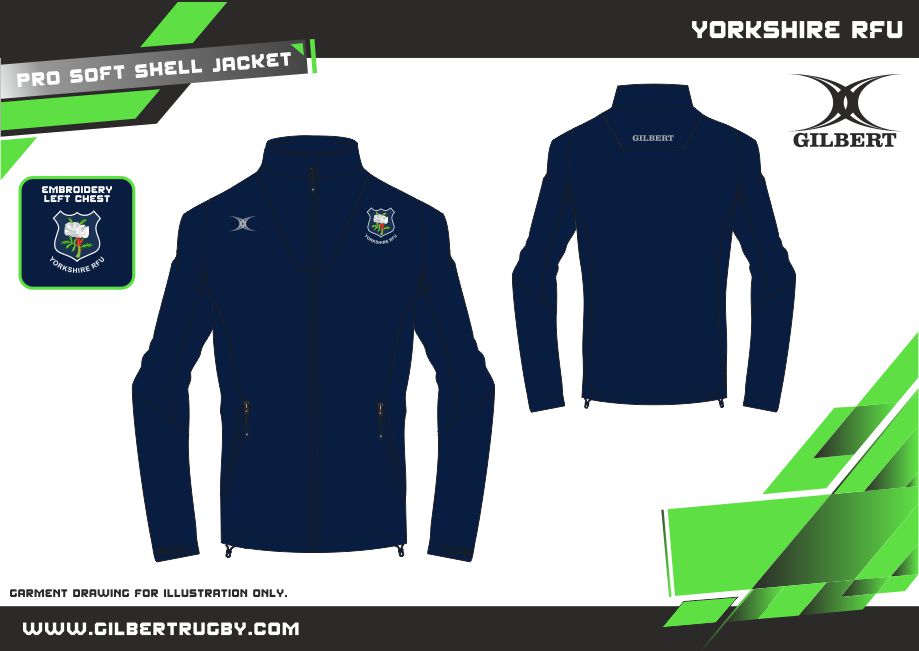 gilbert-rugby-yorkshire-rfu-pro-giacca-softshell-adulto-blu-navy-full-zip image 2