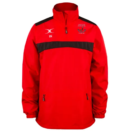 gilbert-rugby-photon-1-4-zip-jacket-rosso-nero-whitley-bay-rockcliff-rfc-junior image 1