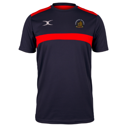 gilbert-rugby-gloucester-old-boys-rfc-photon-t-shirt-senior-blu-navy-rossa image 1